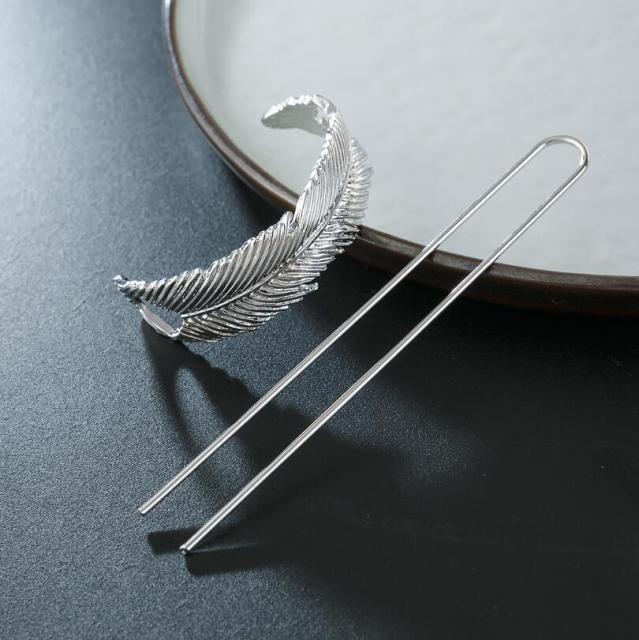 BOHO Hair Clip Geometric Feather Bun Cuff Leaf Star X Shape Hair Sticks Cute Cat Hairpin Headwear Hair Accessories Trendy Gift daiiibabyyy