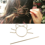 BOHO Hair Clip Geometric Feather Bun Cuff Leaf Star X Shape Hair Sticks Cute Cat Hairpin Headwear Hair Accessories Trendy Gift daiiibabyyy