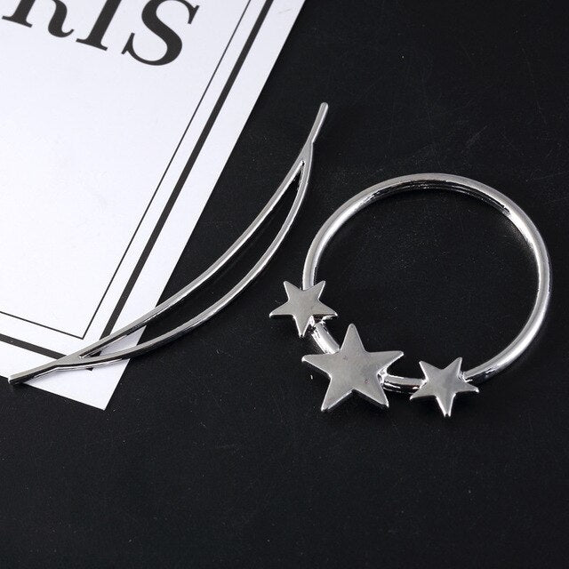 BOHO Hair Clip Geometric Feather Bun Cuff Leaf Star X Shape Hair Sticks Cute Cat Hairpin Headwear Hair Accessories Trendy Gift daiiibabyyy