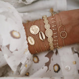 5pcs/lot Bohemian Mixed Golden Shell Starfish Bracelet Women Summer Beach Casual Jewelry Accessories Friendship Gift daiiibabyyy