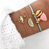 5pcs/lot Bohemian Mixed Golden Shell Starfish Bracelet Women Summer Beach Casual Jewelry Accessories Friendship Gift daiiibabyyy
