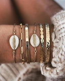 5pcs/lot Bohemian Mixed Golden Shell Starfish Bracelet Women Summer Beach Casual Jewelry Accessories Friendship Gift daiiibabyyy