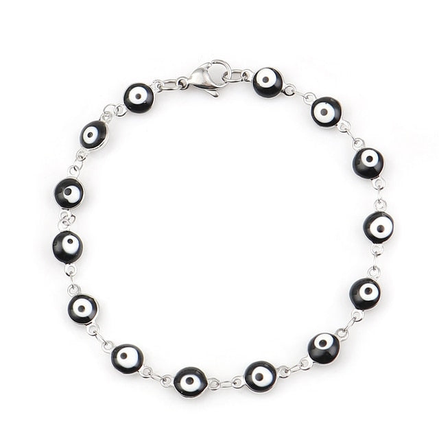 Beautiful 304 Stainless Steel Bracelets For Women Turkish eye Multicolor Evil Eye Bracelets Enamel Jewelry Gifts brace, 1 Piece daiiibabyyy