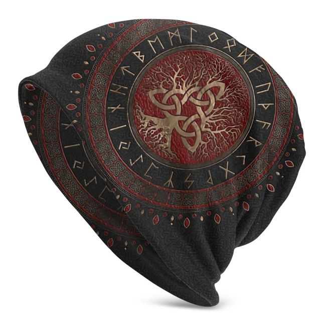 Bonnet Hats Vikings Ragnar Lothbrok Men Women's Knitting Hat Tree Of With Triquetra Winter Warm Cap Street Skullies Beanies Caps daiiibabyyy