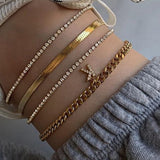 Boho Anklet Foot Geometry Chain Ankle Summer Bracelet Butterfly Pendant Charm Sandals Barefoot Beach Foot Bridal Jewelry A028 daiiibabyyy