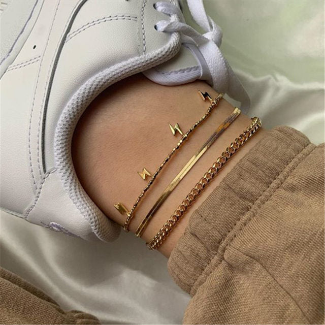 Boho Anklet Foot Geometry Chain Ankle Summer Bracelet Butterfly Pendant Charm Sandals Barefoot Beach Foot Bridal Jewelry A028 daiiibabyyy