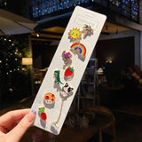 Anti-glare Buckle Brooch Alloy Lapel Cartoon Pins Set Neckline Pin Fixed Clothes Decorative Buckle Pin Accessories Gifts Friends daiiibabyyy