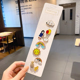Anti-glare Buckle Brooch Alloy Lapel Cartoon Pins Set Neckline Pin Fixed Clothes Decorative Buckle Pin Accessories Gifts Friends daiiibabyyy