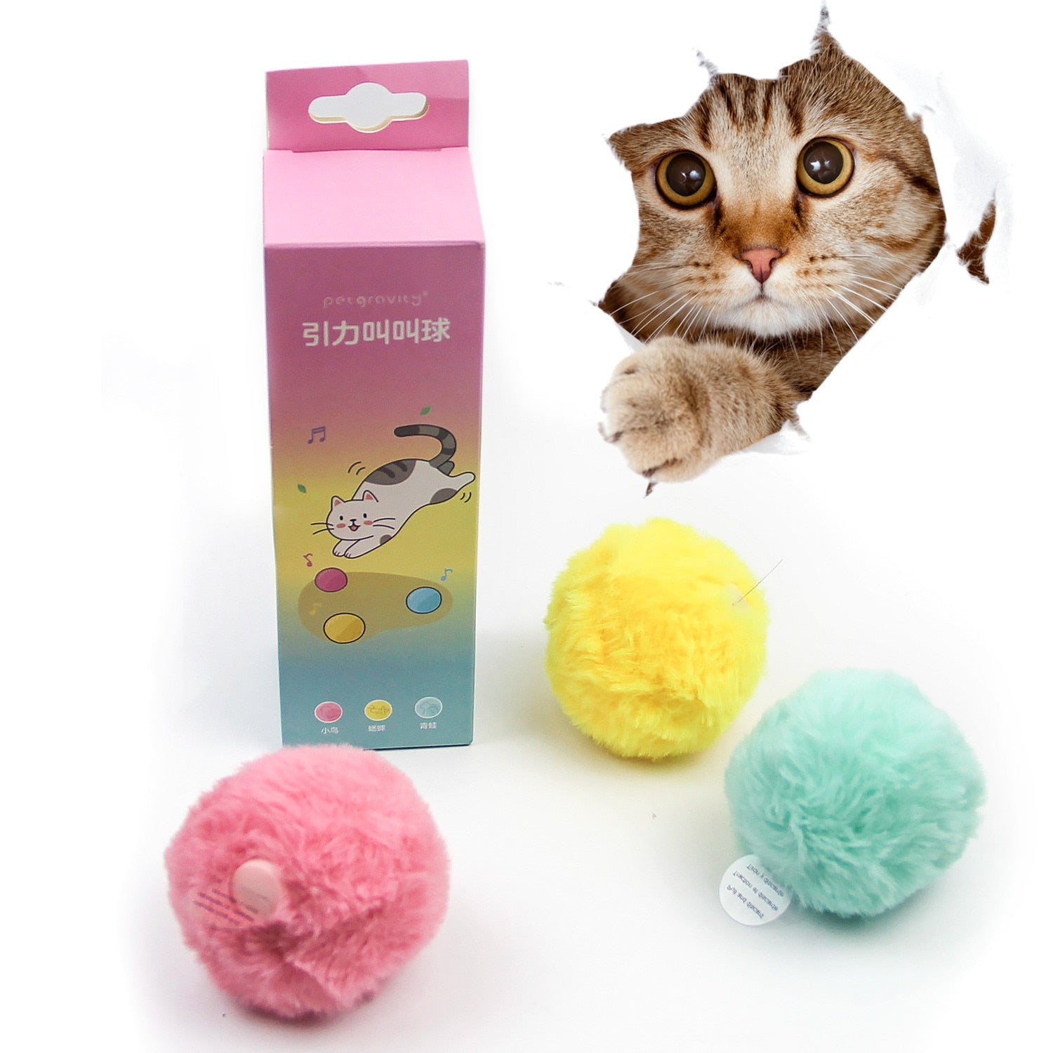 3 PCS Sound Cat Ball Toys Pet Interactive Kitten Toys Catnip Toy SelfPlaying Funny Ball Pet Products Cat Toy for Cats Kitten daiiibabyyy