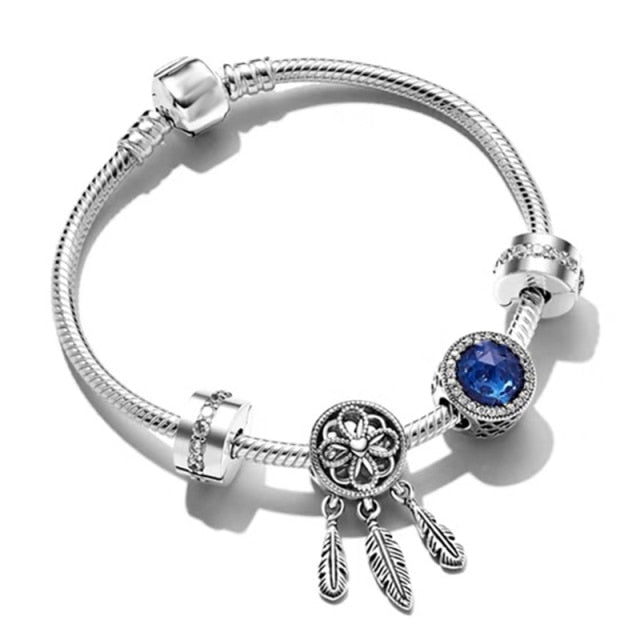 BRACE CO European Heart-shaped Pendant Charm Bracelet Fit Women's Jewellery Snake Chain Rose Gold Metal Fashion Fine Bracelets daiiibabyyy