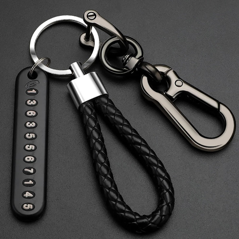 Anti-lost Key Chains Stainless Steel Car Keychain Holder Phone Number Card Keyring For Party Gift Fashion Jewelry Accessories daiiibabyyy