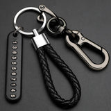 Anti-lost Key Chains Stainless Steel Car Keychain Holder Phone Number Card Keyring For Party Gift Fashion Jewelry Accessories daiiibabyyy