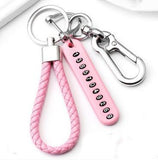 Anti-lost Key Chains Stainless Steel Car Keychain Holder Phone Number Card Keyring For Party Gift Fashion Jewelry Accessories daiiibabyyy