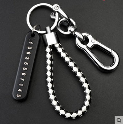 Anti-lost Key Chains Stainless Steel Car Keychain Holder Phone Number Card Keyring For Party Gift Fashion Jewelry Accessories daiiibabyyy