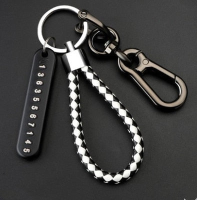 Anti-lost Key Chains Stainless Steel Car Keychain Holder Phone Number Card Keyring For Party Gift Fashion Jewelry Accessories daiiibabyyy