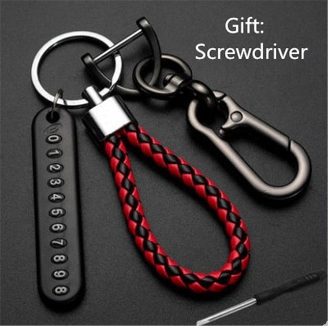 Anti-lost Key Chains Stainless Steel Car Keychain Holder Phone Number Card Keyring For Party Gift Fashion Jewelry Accessories daiiibabyyy