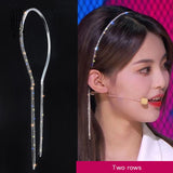 Bling Bling Rhinestone Hairbands for Women Long Tassel Bow Bands Korean Designer Headband Wedding Hair Band Accessories Gifts daiiibabyyy