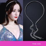 Bling Bling Rhinestone Hairbands for Women Long Tassel Bow Bands Korean Designer Headband Wedding Hair Band Accessories Gifts daiiibabyyy