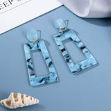 BLINLA 2021 New Korean Blue Geometric Acrylic Earrings for Women Fashion Bohemian Round Drop Earrings Party Brincos Jewelry Giuy daiiibabyyy