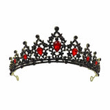 bride retro black crystal crown queen tiara brides wedding jewelry hair accessories daiiibabyyy