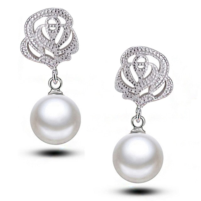 All Type Fashion Imitation Pearl Drop Earrings with Cubic Zirconia Elegant Women Wedding Earrings for Bridal India Jewelry daiiibabyyy
