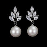 All Type Fashion Imitation Pearl Drop Earrings with Cubic Zirconia Elegant Women Wedding Earrings for Bridal India Jewelry daiiibabyyy