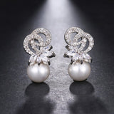 All Type Fashion Imitation Pearl Drop Earrings with Cubic Zirconia Elegant Women Wedding Earrings for Bridal India Jewelry daiiibabyyy