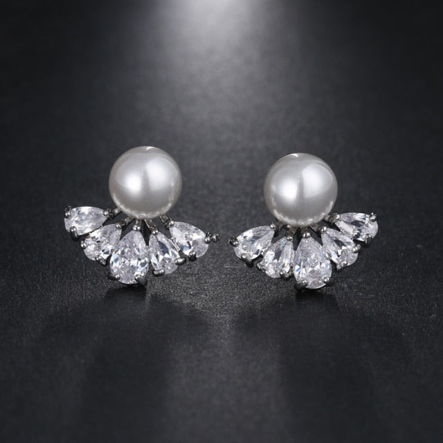 All Type Fashion Imitation Pearl Drop Earrings with Cubic Zirconia Elegant Women Wedding Earrings for Bridal India Jewelry daiiibabyyy