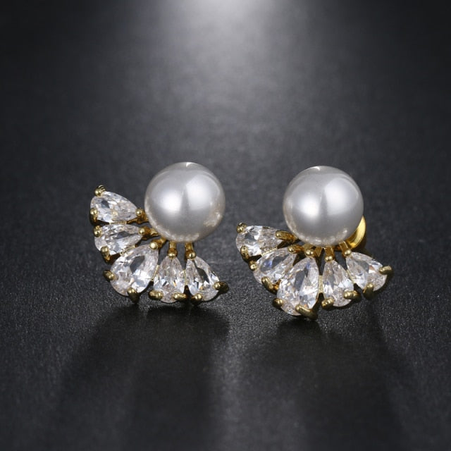 All Type Fashion Imitation Pearl Drop Earrings with Cubic Zirconia Elegant Women Wedding Earrings for Bridal India Jewelry daiiibabyyy