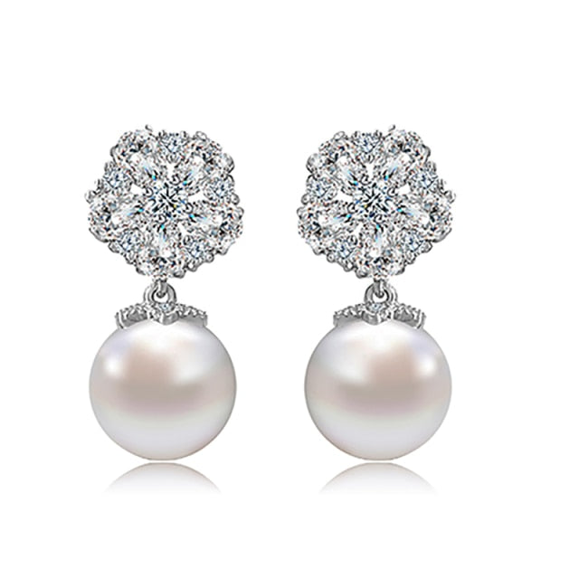 All Type Fashion Imitation Pearl Drop Earrings with Cubic Zirconia Elegant Women Wedding Earrings for Bridal India Jewelry daiiibabyyy