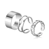 Boho Gold Silver Color Pearl Rings Set For Women Fashion Geometric Twist Hollow Open Ring Joint Finger Rings Charm Jewelry daiiibabyyy
