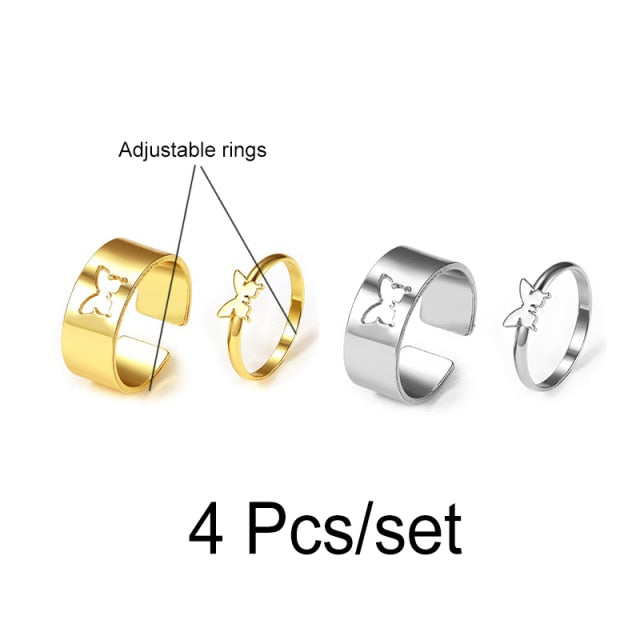 Boho Gold Silver Color Pearl Rings Set For Women Fashion Geometric Twist Hollow Open Ring Joint Finger Rings Charm Jewelry daiiibabyyy