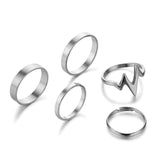 Boho Gold Silver Color Pearl Rings Set For Women Fashion Geometric Twist Hollow Open Ring Joint Finger Rings Charm Jewelry daiiibabyyy
