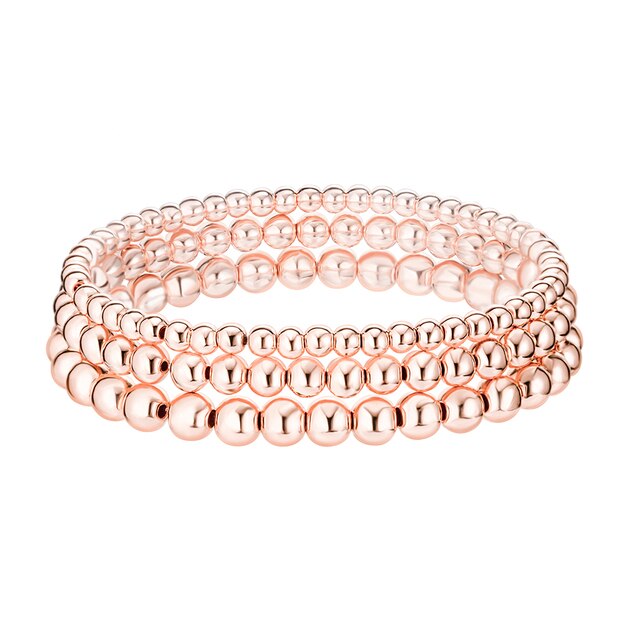 3pcs/set 4MM 5MM 6MM Beads Bracelets for Women Gold Silvery CCB Beaded Handmade Bracelet Fashion Jewelry Gift 2021 daiiibabyyy