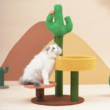 Cactus Style Sisal Cat Scratching Post Cat Climbing Frame Tree Tower Playing Ball Toys Jumping Platform Furniture Pet Products daiiibabyyy