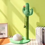 Cactus Style Sisal Cat Scratching Post Cat Climbing Frame Tree Tower Playing Ball Toys Jumping Platform Furniture Pet Products daiiibabyyy