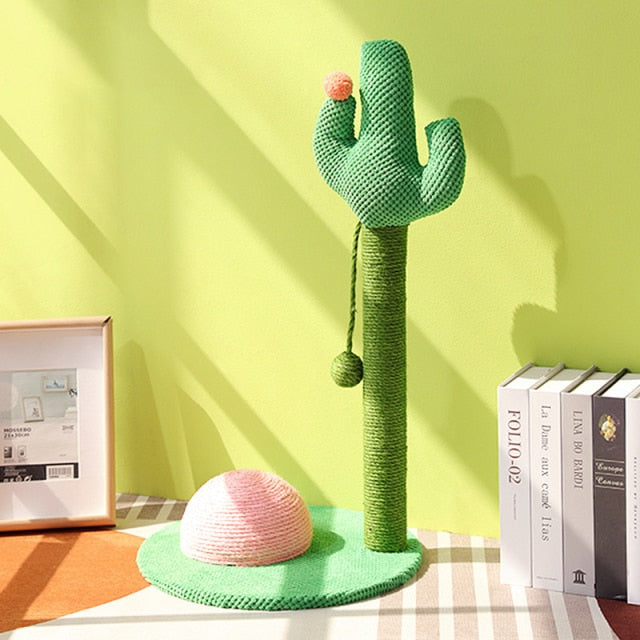 Cactus Style Sisal Cat Scratching Post Cat Climbing Frame Tree Tower Playing Ball Toys Jumping Platform Furniture Pet Products daiiibabyyy