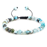 6mm Natural Stone Men Bracelets Charm Tiger Eye Black Beads Bracelet Braided Bangle Adjustable Charm Women Yoga Jewelry pulseras daiiibabyyy