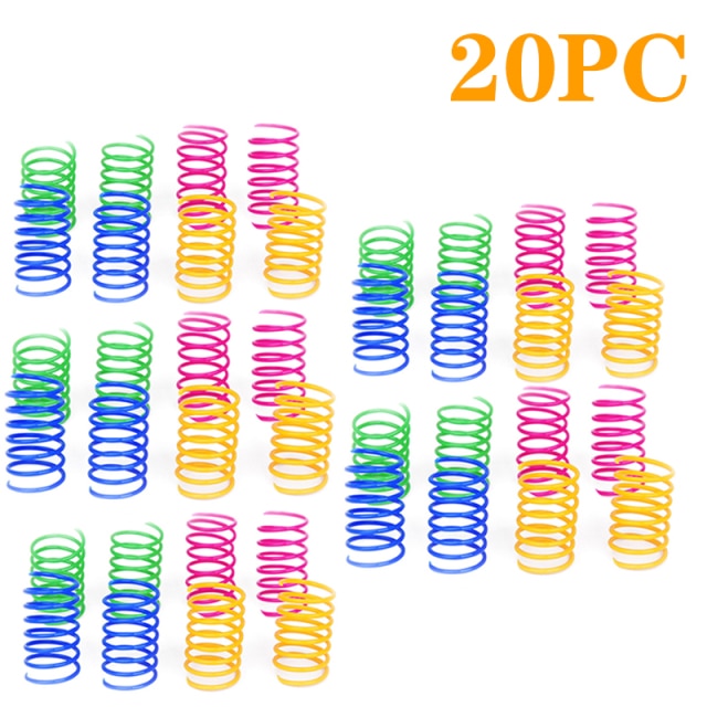 4/8/16/20pcs Kitten Cat Toys Wide Durable Heavy Gauge Cat Spring Toy Colorful Springs Cat Pet Toy Coil Spiral Springs Pet Intera daiiibabyyy
