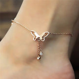 Butterfly Pendant Anklets Foot Chain Summer Yoga Beach Leg Bracelet Handmade Anklet Gold Silver Color Jewelry daiiibabyyy