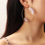 Beautiful Double Butterfly Earrings European Summer Girls Multicolor Big Round Circle Gold Hoop Earrings 11.11 Jewelry For Women daiiibabyyy