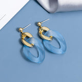 BLINLA 2021 New Korean Blue Geometric Acrylic Earrings for Women Fashion Bohemian Round Drop Earrings Party Brincos Jewelry Giuy daiiibabyyy