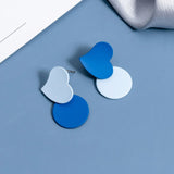 BLINLA 2021 New Korean Blue Geometric Acrylic Earrings for Women Fashion Bohemian Round Drop Earrings Party Brincos Jewelry Giuy daiiibabyyy
