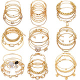 5 Pieces \ Set Fashion New Gold Silver Heart Pendant Anklet Girl Summer Beach Ankle Bracelet  Women Accessories Jewelry Gift daiiibabyyy