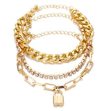 5 Pieces \ Set Fashion New Gold Silver Heart Pendant Anklet Girl Summer Beach Ankle Bracelet  Women Accessories Jewelry Gift daiiibabyyy