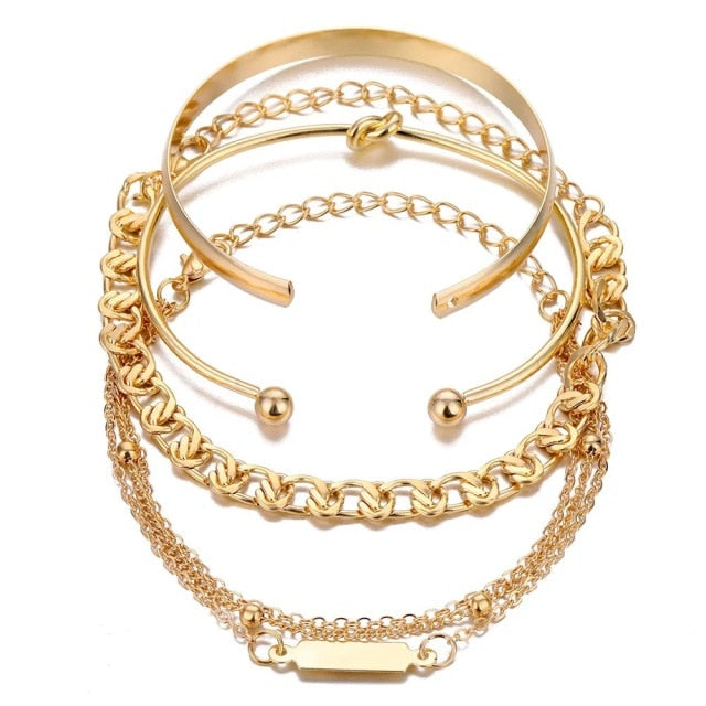 5 Pieces \ Set Fashion New Gold Silver Heart Pendant Anklet Girl Summer Beach Ankle Bracelet  Women Accessories Jewelry Gift daiiibabyyy