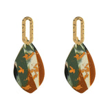 AENSOA 2021 New Korea Fashion Metal Ploymer Clay Long Dangle Drop Earrings for Women Unique Design Geometric Earrings Jewelry daiiibabyyy