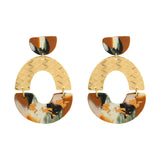 AENSOA 2021 New Korea Fashion Metal Ploymer Clay Long Dangle Drop Earrings for Women Unique Design Geometric Earrings Jewelry daiiibabyyy