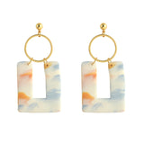 AENSOA 2021 New Korea Fashion Metal Ploymer Clay Long Dangle Drop Earrings for Women Unique Design Geometric Earrings Jewelry daiiibabyyy