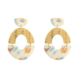 AENSOA 2021 New Korea Fashion Metal Ploymer Clay Long Dangle Drop Earrings for Women Unique Design Geometric Earrings Jewelry daiiibabyyy